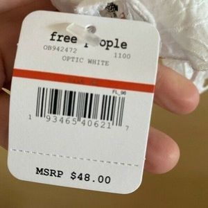 Free People Eyelet T-Back Brami Bralette Camisole XS New High Cut Layering